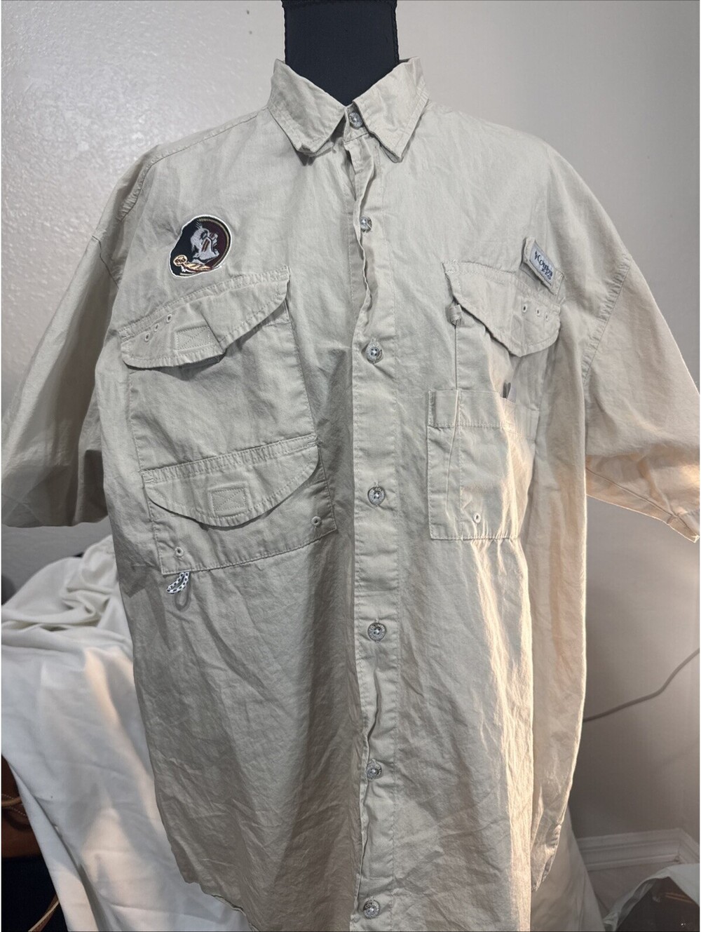 PFG Columbia Florida State University Seminoles Fishing Mens Shirt L